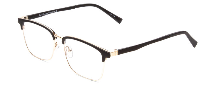 Profile View of Ernest Hemingway H4904 Unisex Cateye Designer Reading Glasses in Black/Gold 55mm