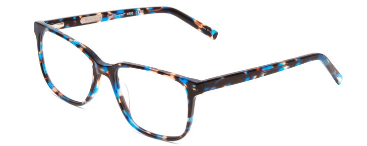 Profile View of Ernest Hemingway H4905 Designer Progressive Lens Prescription Rx Eyeglasses in Blue Auburn Tortoise Havana Ladies Classic Full Rim Acetate 53 mm