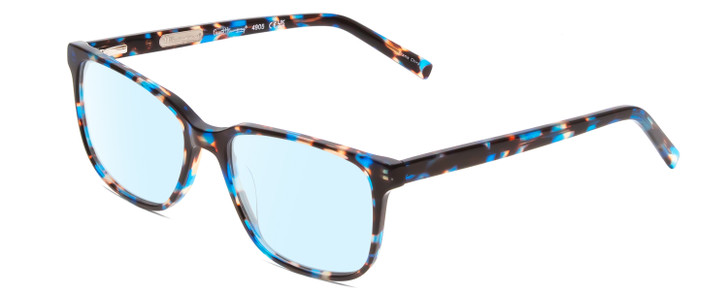 Profile View of Ernest Hemingway H4905 Designer Blue Light Blocking Eyeglasses in Blue Auburn Tortoise Havana Ladies Classic Full Rim Acetate 53 mm