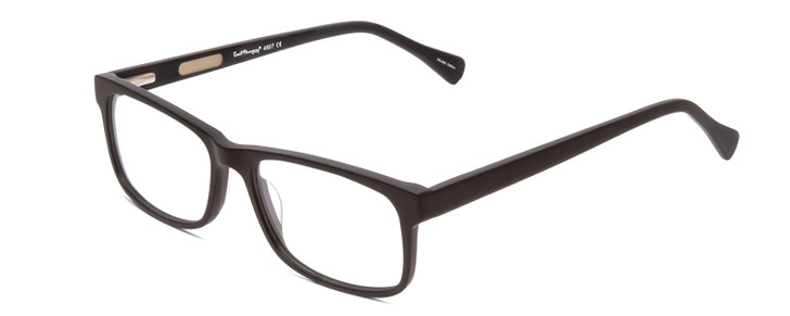 Profile View of Ernest Hemingway H4807 Designer Reading Eye Glasses with Custom Cut Powered Lenses in Matte Black Unisex Square Full Rim Acetate 54 mm