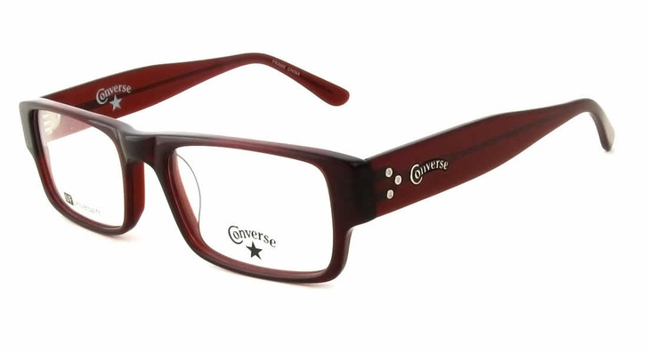 Converse Designer Eyeglasses Full View in Burgundy :: Custom Left & Right Lens