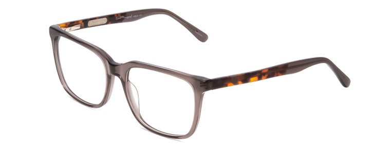 Profile View of Ernest Hemingway H4823 Designer Bi-Focal Prescription Rx Eyeglasses in Grey Crystal/Brown Tortoise Havana Fade Unisex Square Full Rim Acetate 53 mm