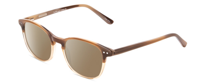 Profile View of Ernest Hemingway H4830 Designer Polarized Sunglasses with Custom Cut Amber Brown Lenses in Mink Brown Marble/Beige Crystal Fade Ladies Cateye Full Rim Acetate 51 mm
