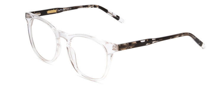 Profile View of Ernest Hemingway H4840 Designer Single Vision Prescription Rx Eyeglasses in Clear Crystal/Black Amber Brown Glitter Tortoise Unisex Cateye Full Rim Acetate 50 mm