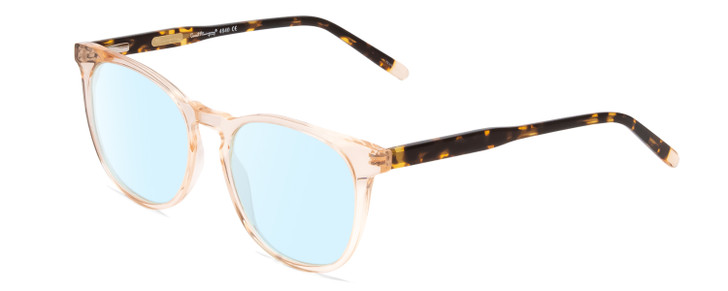 Profile View of Ernest Hemingway H4840 Designer Blue Light Blocking Eyeglasses in Wheat Crystal/Brown Amber Yellow Glitter Tortoise Ladies Cateye Full Rim Acetate 50 mm