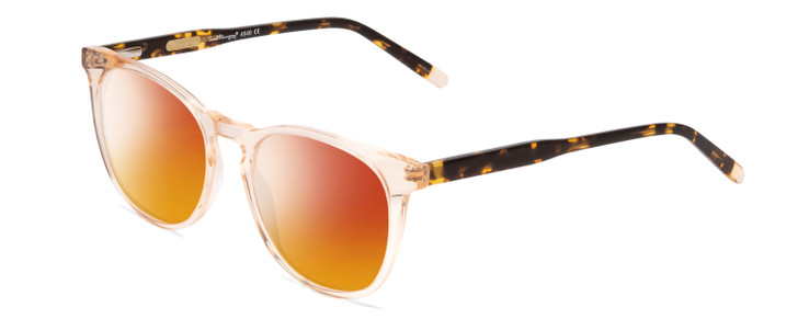 Profile View of Ernest Hemingway H4840 Designer Polarized Sunglasses with Custom Cut Red Mirror Lenses in Wheat Crystal/Brown Amber Yellow Glitter Tortoise Ladies Cateye Full Rim Acetate 50 mm