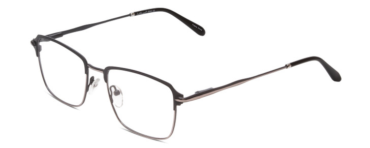 Profile View of Ernest Hemingway H4844 Designer Reading Eye Glasses with Custom Cut Powered Lenses in Satin Gun Metal Silver Unisex Rectangle Full Rim Stainless Steel 52 mm