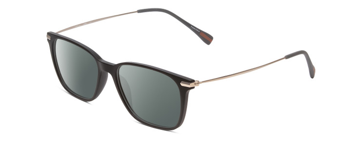 Profile View of Ernest Hemingway H4846 Designer Polarized Sunglasses with Custom Cut Smoke Grey Lenses in Matte Black Grey Silver Unisex Cateye Full Rim Acetate 53 mm