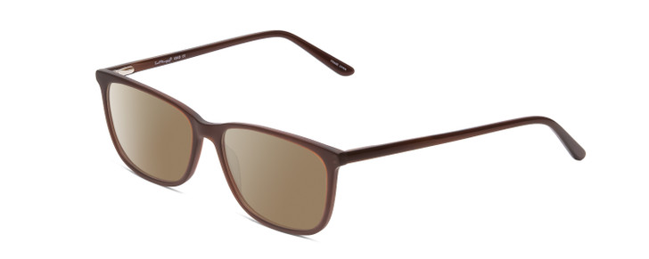 Profile View of Ernest Hemingway H4848 Designer Polarized Sunglasses with Custom Cut Amber Brown Lenses in Matte/Gloss Auburn Brown Unisex Cateye Full Rim Acetate 54 mm