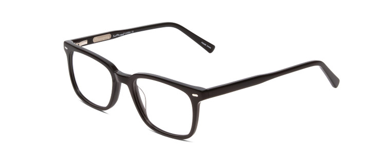 Profile View of Ernest Hemingway H4854 Designer Single Vision Prescription Rx Eyeglasses in Gloss Black Silver Studs  Unisex Cateye Full Rim Acetate 51 mm