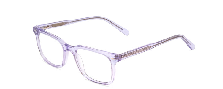 Profile View of Ernest Hemingway H4854 Designer Reading Eye Glasses with Custom Cut Powered Lenses in Lilac Purple Crystal Patterned Silver Ladies Cateye Full Rim Acetate 51 mm