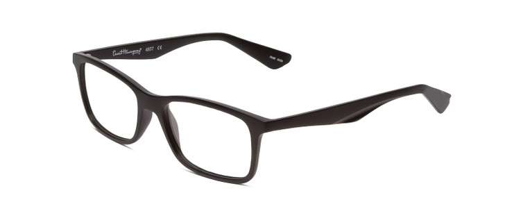 Profile View of Ernest Hemingway H4857 Designer Reading Eye Glasses with Custom Cut Powered Lenses in Matte Black Unisex Cateye Full Rim Acetate 53 mm