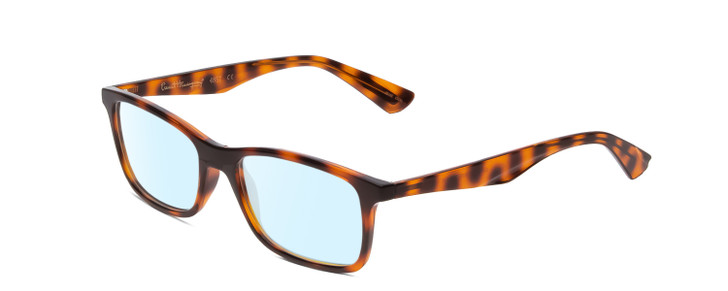 Profile View of Ernest Hemingway H4857 Designer Blue Light Blocking Eyeglasses in Shiny Tiger Brown Yellow Orange Tortoise Havana Unisex Cateye Full Rim Acetate 56 mm