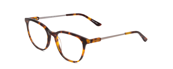 Profile View of Ernest Hemingway H4859 Designer Progressive Lens Prescription Rx Eyeglasses in Brown Amber Gold Tortoise Havana Silver Ladies Cateye Full Rim Acetate 50 mm