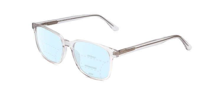Profile View of Ernest Hemingway H4860 Designer Progressive Lens Blue Light Blocking Eyeglasses in Clear Crystal Silver Glitter Unisex Cateye Full Rim Acetate 52 mm
