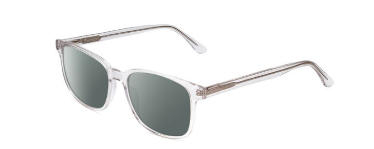 Profile View of Ernest Hemingway H4860 Designer Polarized Sunglasses with Custom Cut Smoke Grey Lenses in Clear Crystal Silver Glitter Unisex Cateye Full Rim Acetate 52 mm