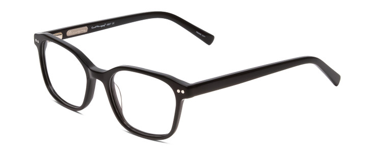 Profile View of Ernest Hemingway H4867 Designer Reading Eye Glasses with Custom Cut Powered Lenses in Gloss Black/Silver Accents Unisex Cateye Full Rim Acetate 50 mm