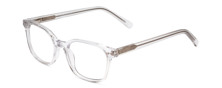 Profile View of Ernest Hemingway H4867 Designer Reading Eye Glasses with Custom Cut Powered Lenses in Clear Crystal/Silver Glitter Accent Unisex Cateye Full Rim Acetate 50 mm