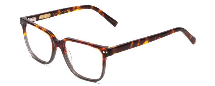 Profile View of Ernest Hemingway H4868 Designer Single Vision Prescription Rx Eyeglasses in Tortoise Havana Brown Amber/Grey Fade/Silver Accent Unisex Cateye Full Rim Acetate 52 mm