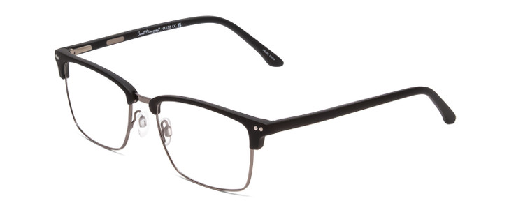 Profile View of Ernest Hemingway H4870 Designer Progressive Lens Prescription Rx Eyeglasses in Matte Black/Shiny Gun Metal Unisex Cateye Full Rim Acetate 53 mm