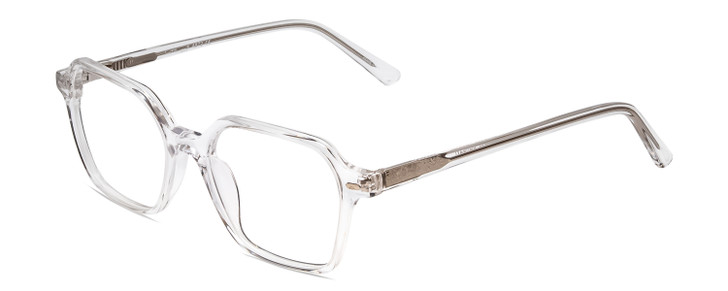 Profile View of Ernest Hemingway H4872 Designer Reading Eye Glasses with Custom Cut Powered Lenses in Clear Crystal/Silver Glitter Accent Unisex Square Full Rim Acetate 50 mm