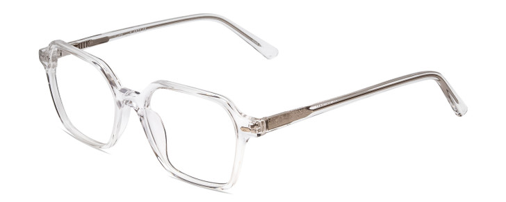 Profile View of Ernest Hemingway H4872 Designer Progressive Lens Prescription Rx Eyeglasses in Clear Crystal/Silver Glitter Accent Unisex Square Full Rim Acetate 50 mm