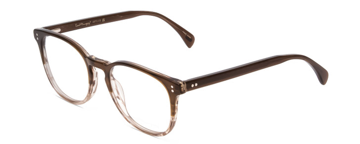 Profile View of Ernest Hemingway H4873 Unisex Cateye Acetate Designer Eyeglasses Brown Fade 51mm