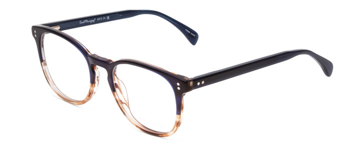 Profile View of Ernest Hemingway H4873 Designer Bi-Focal Prescription Rx Eyeglasses in Navy Blue Fade Unisex Cateye Full Rim Acetate 51 mm