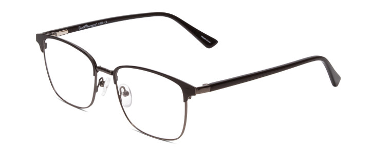 Profile View of Ernest Hemingway H4890 Designer Progressive Lens Prescription Rx Eyeglasses in Gloss Black/Shiny Gun Metal Unisex Cateye Full Rim Stainless Steel 53 mm