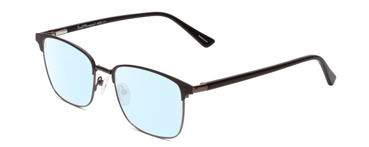 Profile View of Ernest Hemingway H4890 Designer Blue Light Blocking Eyeglasses in Gloss Black/Shiny Gun Metal Unisex Cateye Full Rim Stainless Steel 53 mm