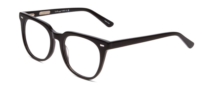 Profile View of Ernest Hemingway H4900 Designer Bi-Focal Prescription Rx Eyeglasses in Gloss Black/Silver Accents Unisex Cateye Full Rim Acetate 52 mm
