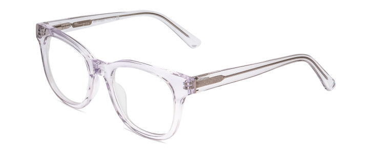 Profile View of Ernest Hemingway H4901 Designer Single Vision Prescription Rx Eyeglasses in Clear Crystal/Silver Glitter Accent Ladies Cateye Full Rim Acetate 51 mm