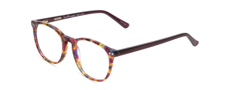 Profile View of Ernest Hemingway H4903 Designer Single Vision Prescription Rx Eyeglasses in Demi-Tortoise Havana Mauve Purple Ladies Cateye Full Rim Acetate 49 mm