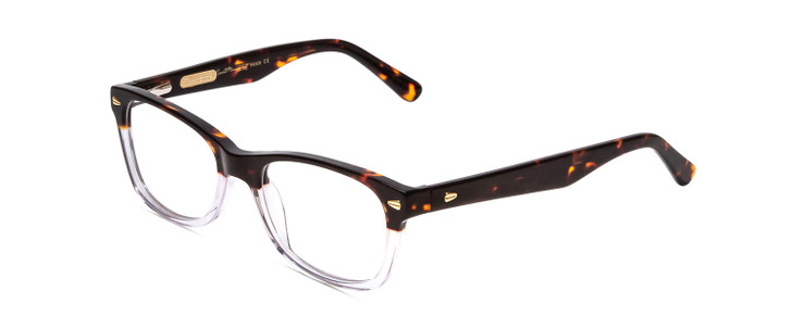 Profile View of Ernest Hemingway H4906 Designer Single Vision Prescription Rx Eyeglasses in Auburn Brown Tortoise Havana Clear Crystal 2 Tone/Gold Studs Unisex Cateye Full Rim Acetate 51 mm