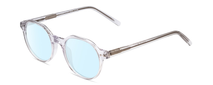 Profile View of Ernest Hemingway H4907 Designer Blue Light Blocking Eyeglasses in Clear Crystal Ladies Round Full Rim Acetate 48 mm