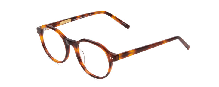 Profile View of Ernest Hemingway H4907 Designer Progressive Lens Prescription Rx Eyeglasses in Tortoise Havana Ladies Round Full Rim Acetate 48 mm