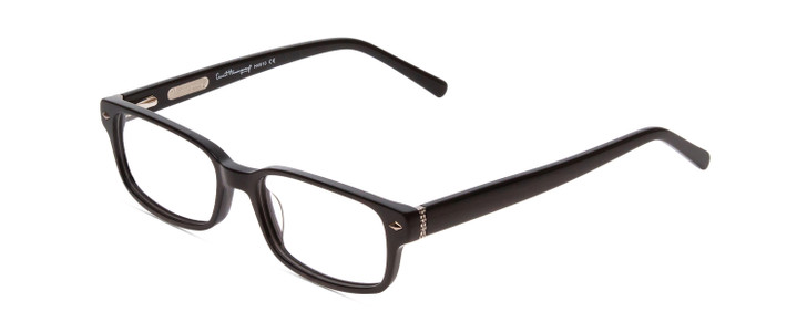 Profile View of Ernest Hemingway H4910 Unisex Designer Eyeglasses Gloss Black/Silver Accent 51mm