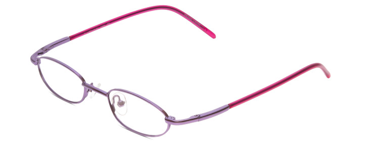 Profile View of Metal Flex KIDS 1003 Designer Single Vision Prescription Rx Eyeglasses in Shiny Metallic Purple/Fuchia  Ladies Oval Full Rim Metal 42 mm