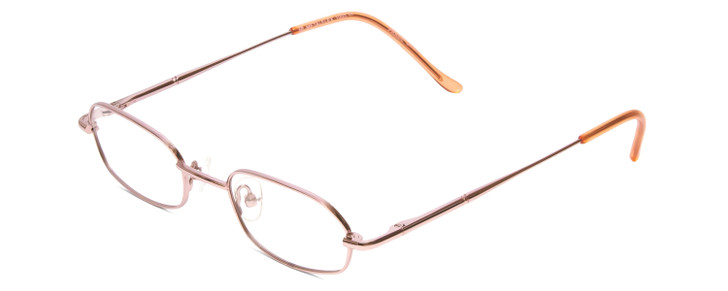 Profile View of Metal Flex KIDS 1005 Girl Oval Designer Reading Glasses in Shiny Light Pink 44mm