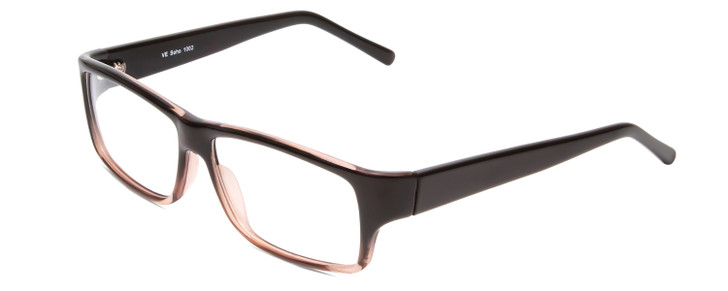 Profile View of Soho 1002 Designer Progressive Lens Prescription Rx Eyeglasses in Shiny Black/Grey Crystal Ladies Rectangle Full Rim Acetate 58 mm