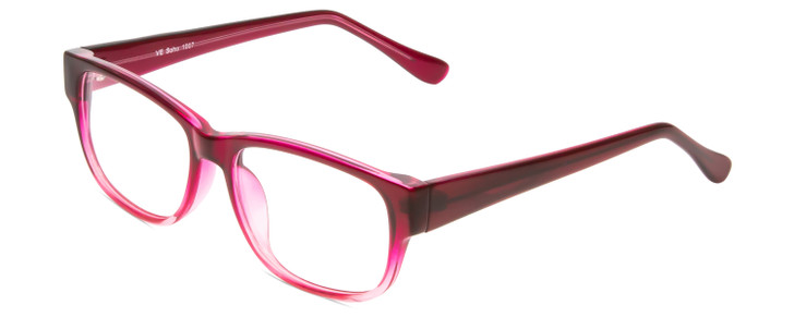 Profile View of Soho 1007 Designer Progressive Lens Prescription Rx Eyeglasses in Purple Fuchia Pink Crystal Ladies Cateye Full Rim Acetate 52 mm