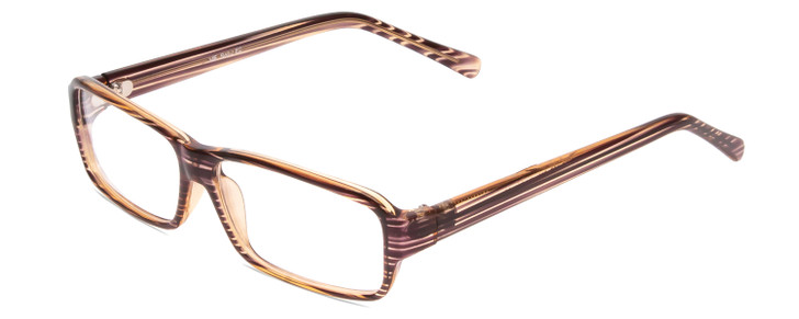 Profile View of Soho 82 Designer Single Vision Prescription Rx Eyeglasses in Sand Grey & Black Marble Unisex Rectangle Full Rim Acetate 55 mm