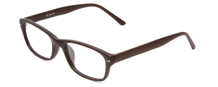 Profile View of Soho 95 Designer Reading Eye Glasses with Custom Cut Powered Lenses in Matte Dark Brown Unisex Classic Full Rim Acetate 52 mm