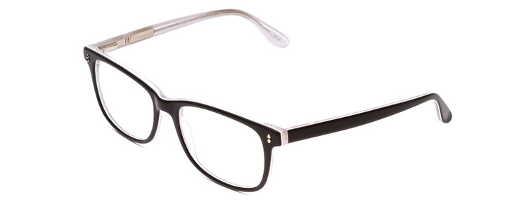 Profile View of Ernest Hemingway H4617 Designer Reading Eye Glasses with Custom Cut Powered Lenses in Shiny Black Crystal Unisex Cateye Full Rim Acetate 56 mm