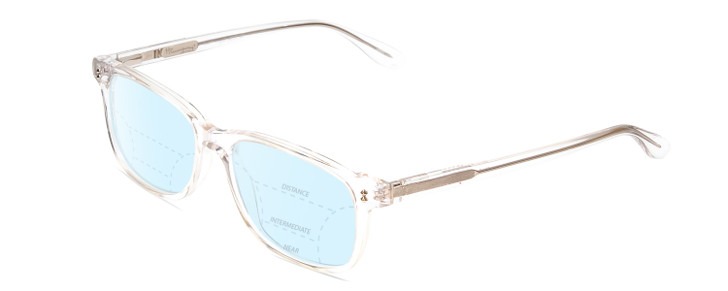 Profile View of Ernest Hemingway H4617 Designer Progressive Lens Blue Light Blocking Eyeglasses in Crystal Clear Unisex Cateye Full Rim Acetate 56 mm