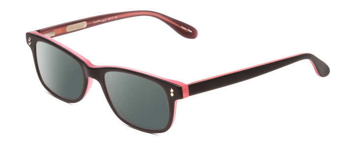 Profile View of Ernest Hemingway H4617 Designer Polarized Sunglasses with Custom Cut Smoke Grey Lenses in Matte Black Pink Unisex Cateye Full Rim Acetate 56 mm