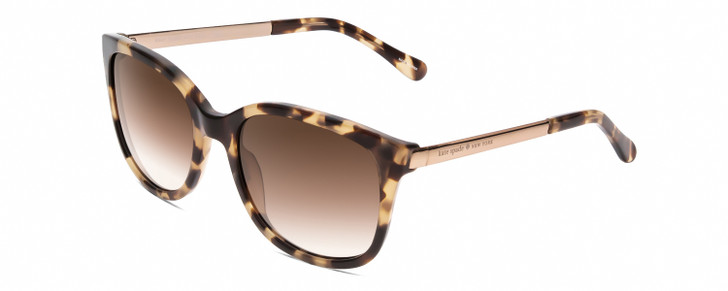 Profile View of Kate Spade GAYLA Cateye Sunglasses in Camel Tortoise Havana/Brown Gradient 52 mm