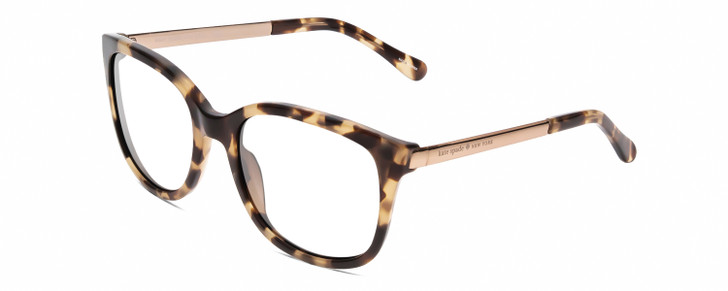 Profile View of Kate Spade GAYLA Designer Single Vision Prescription Rx Eyeglasses in Camel Tortoise Havana Brown Ladies Cateye Full Rim Acetate 52 mm