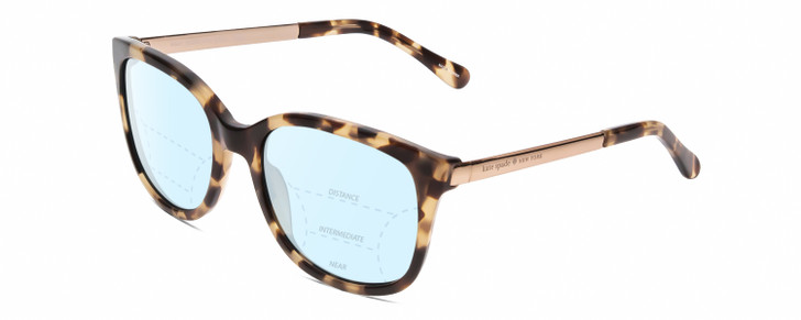 Profile View of Kate Spade GAYLA Designer Progressive Lens Blue Light Blocking Eyeglasses in Camel Tortoise Havana Brown Ladies Cateye Full Rim Acetate 52 mm