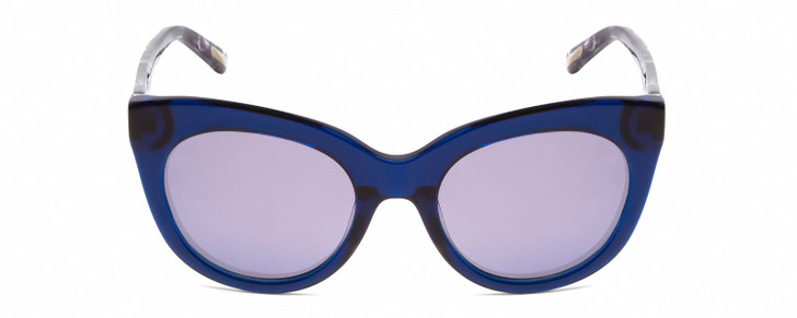 Front View of Guess by Marciano GM0760 Ladies Cateye Sunglasses Crystal Blue Marble/Gray 54 mm